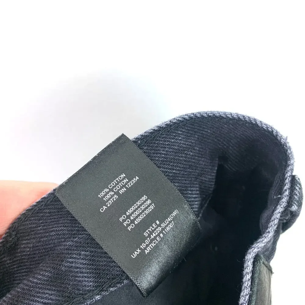 Aritzia Denim Forum The '90s Mid Rise Cargo Mini Denim Jean Skirt Black Eyeliner